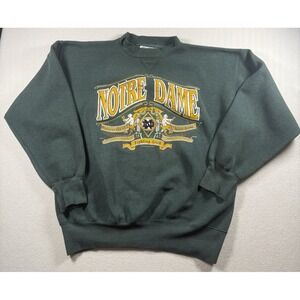 Vintage Midwest Embroidery Notre Dame Fighting Irish Sweatshirt Green 90s